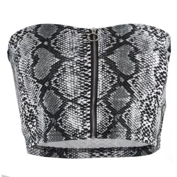 Snakeskin tube crop top - Picture 2 of 4